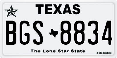 TX license plate BGS8834