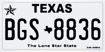 TX license plate BGS8836