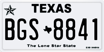 TX license plate BGS8841
