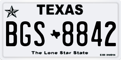 TX license plate BGS8842