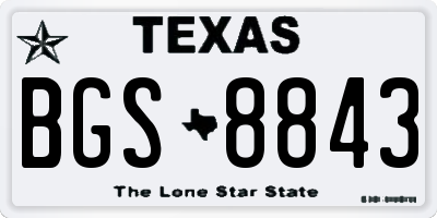 TX license plate BGS8843