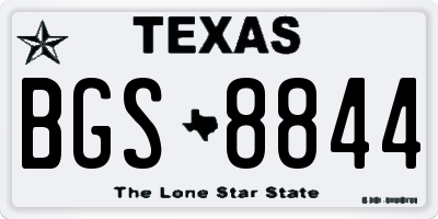 TX license plate BGS8844