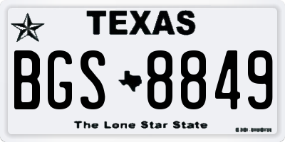 TX license plate BGS8849