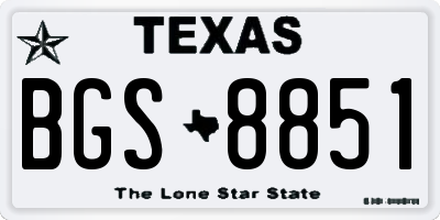 TX license plate BGS8851