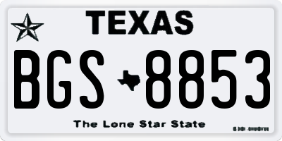 TX license plate BGS8853