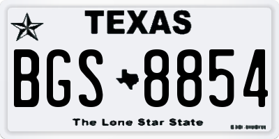 TX license plate BGS8854