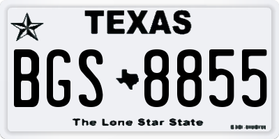 TX license plate BGS8855