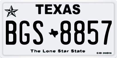 TX license plate BGS8857