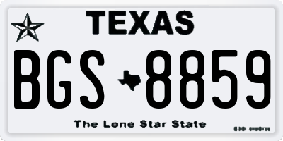 TX license plate BGS8859