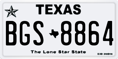 TX license plate BGS8864