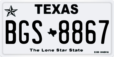 TX license plate BGS8867
