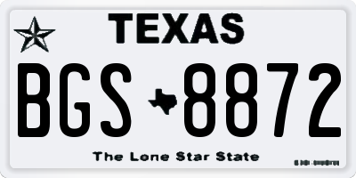TX license plate BGS8872