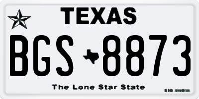 TX license plate BGS8873