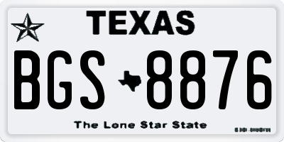 TX license plate BGS8876