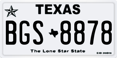 TX license plate BGS8878