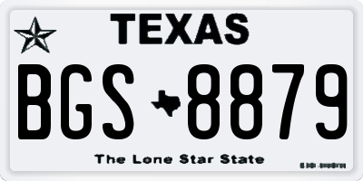 TX license plate BGS8879