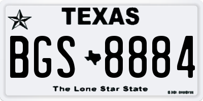 TX license plate BGS8884