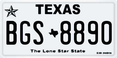 TX license plate BGS8890