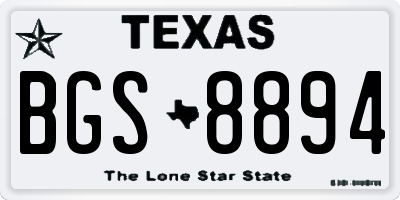 TX license plate BGS8894