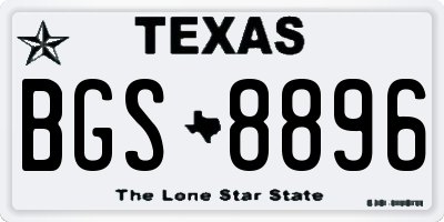 TX license plate BGS8896