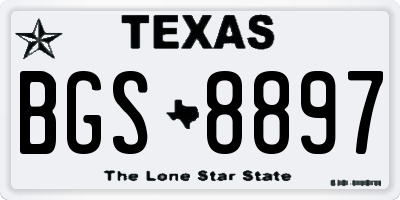 TX license plate BGS8897