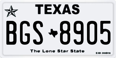 TX license plate BGS8905