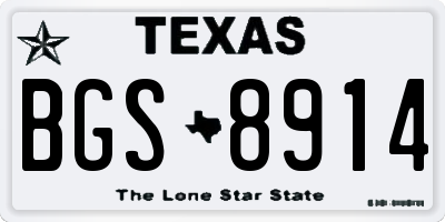 TX license plate BGS8914