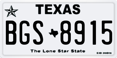 TX license plate BGS8915