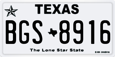 TX license plate BGS8916