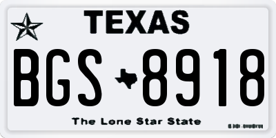 TX license plate BGS8918