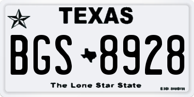 TX license plate BGS8928