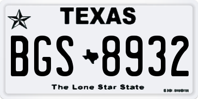 TX license plate BGS8932