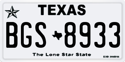 TX license plate BGS8933