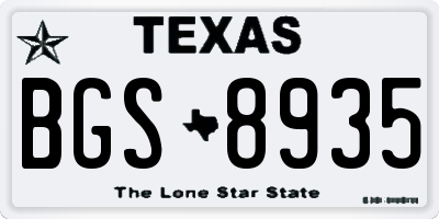 TX license plate BGS8935