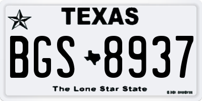 TX license plate BGS8937