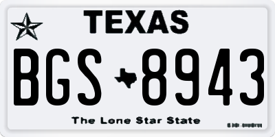 TX license plate BGS8943