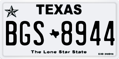 TX license plate BGS8944