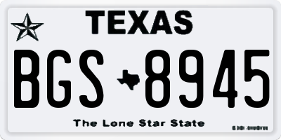 TX license plate BGS8945