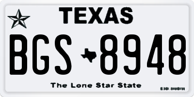 TX license plate BGS8948