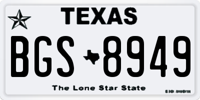TX license plate BGS8949