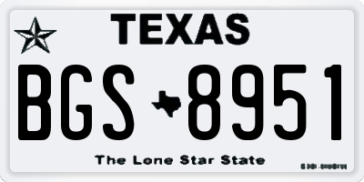 TX license plate BGS8951