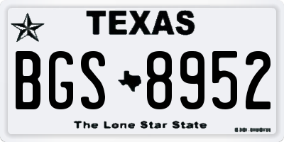 TX license plate BGS8952