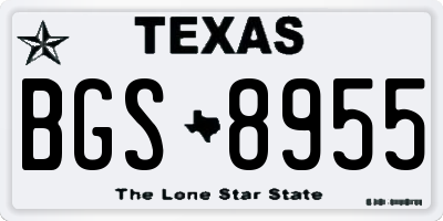 TX license plate BGS8955