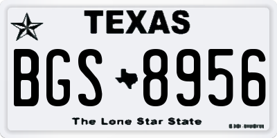 TX license plate BGS8956