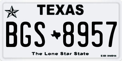 TX license plate BGS8957