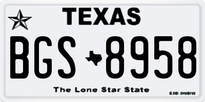 TX license plate BGS8958
