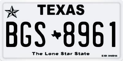 TX license plate BGS8961