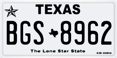 TX license plate BGS8962
