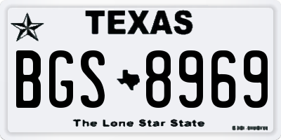 TX license plate BGS8969