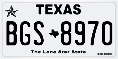 TX license plate BGS8970